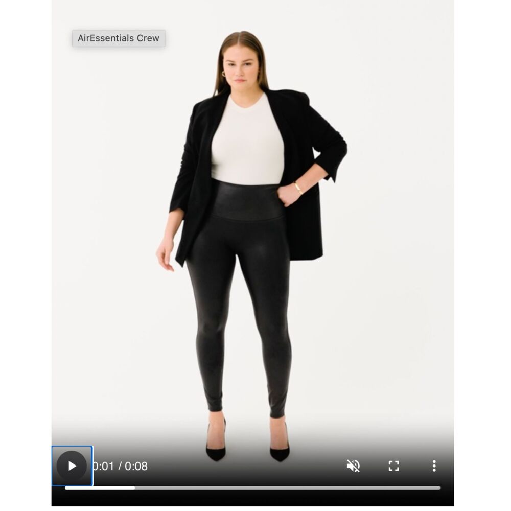 Womens Spanx The Faux Leather Leggings Size XL